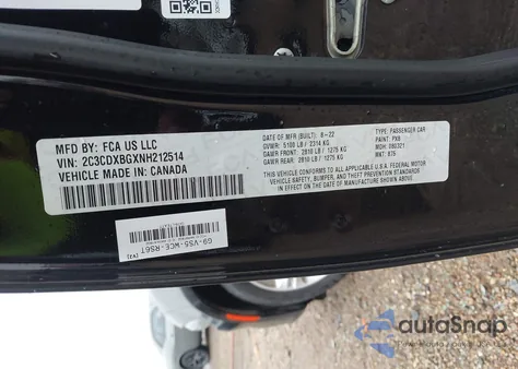 2022 Dodge Charger Sxt Rwd z USA, uszkodzony, nr VIN 2C3CDXBGXNH212514